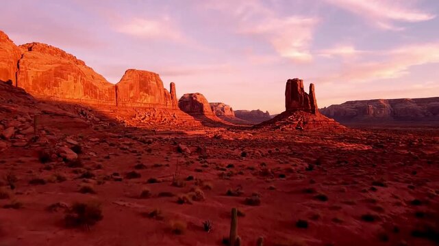 Dynamic aerial footage showcasing ancient, weathered rock formations sculpted by millennia of wind and erosion, revealing intricate geological patterns across a vast, untouched landscape.