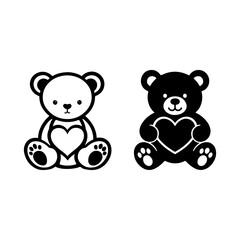 teddy bear with heart valentine's day clipart design