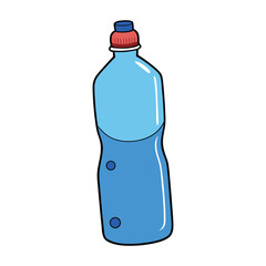 A clear plastic bottle with a smooth body and secure cap, perfect for holding water or beverages, lightweight, durable, and easy to recycle for everyday use.
