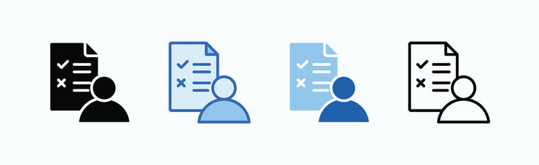 Assessment Icon Sheet Multiple Style Collection Isolated Vector