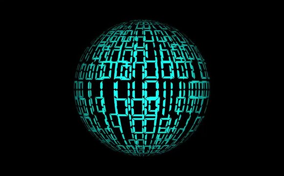 4k binary code background looping animation.