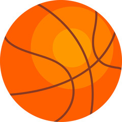 Vibrant Orange Basketball Graphic With Dark Lines And Concentric Circles On Transparent Background