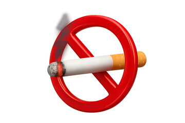 3D No Smoking Symbol Sign for World No Tobacco Day Public Awareness