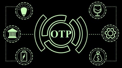 project management Automation concept with icon animation on black background.