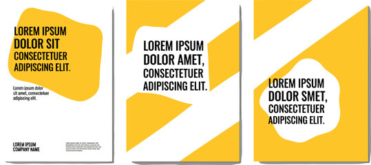 Abstract Yellow Shapes and Lines Graphic Design Layouts for Marketing Materials