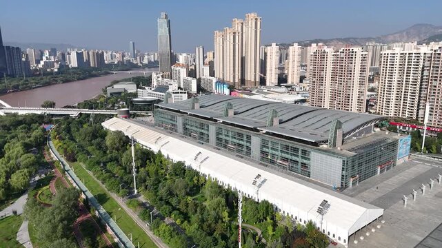 Lanzhou Exhibition and Convention Center Aerial View, Gansu, China