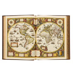 Fototapeta premium Antique world map depicting continents and oceans in historical atlas