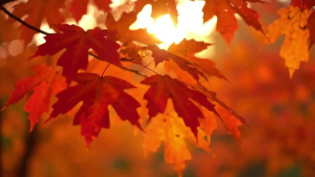 A detailed, macro view emphasizing the intricate veins and unique textures of individual autumn leaves, showcasing their rich and varied color transitions.