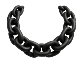 Matte black chunky chain necklace for a striking look.