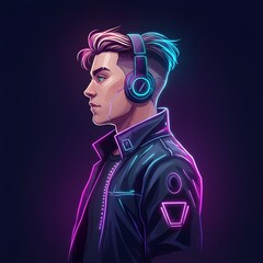  A man wearing headphones, focused and engaged in listening to audio content.