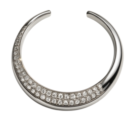 Cuff-style necklace adorned with sparkling rhinestones.