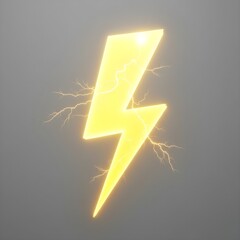 A striking lightning bolt illustrated on a gray surface.