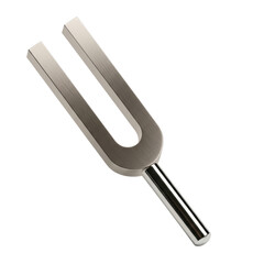 Obraz premium Stainless steel tuning fork for sound calibration and musical instrument tuning