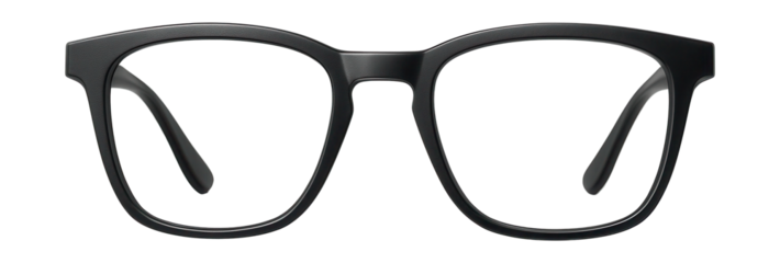 Sleek, minimalist matte black frames.