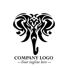 Naklejka premium Majestic Elephant Logo Symbol with Elegant Minimalist Design and Powerful Modern Style