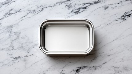 Marble Surface Bento Box Mockup from Above