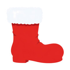 Festive Santa boot with fluffy white trim for holiday cheer