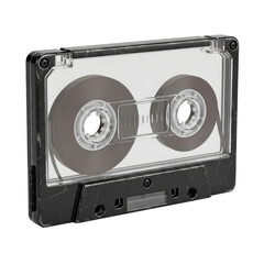 Obraz premium Vintage audio cassette tape with transparent background