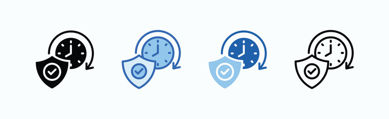 Warranty Period Icon Sheet Multiple Style Collection Isolated Vector