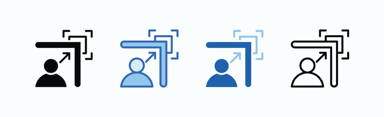 Scalability Icon Sheet Multiple Style Collection Isolated Vector