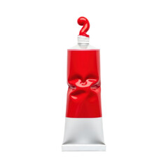 Obraz premium Crimped red and white tube with twisted cap