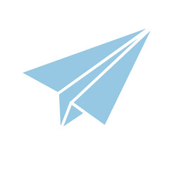 White paper airplane flying illustration