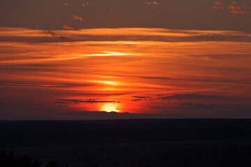 Dramatic Fiery Red and Orange Sunset Sky