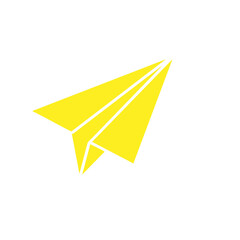 White paper airplane flying illustration