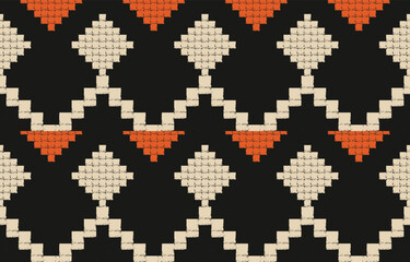 Southwest Native American seamless pattern, boho tribal Aztec Navajo geometric textile design, desert ethnic fabric background.