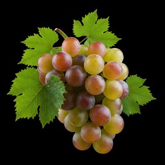 bunch of red grapes displayed on a black background