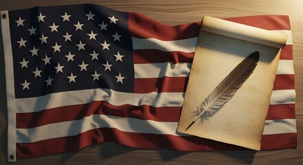 Symbolic representation of american patriotism and its historical documents