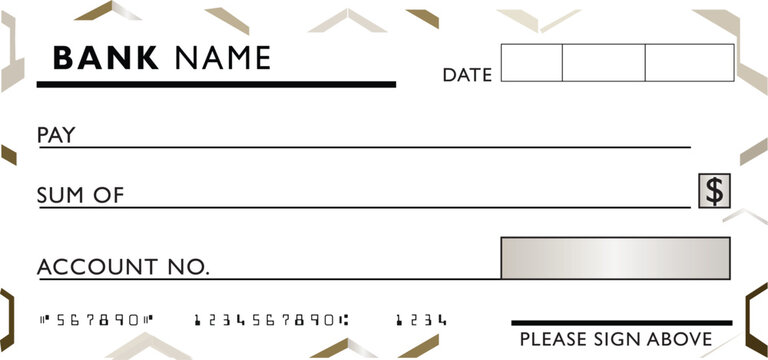 Blank cheque for managing finances, Blank Personal Cheque, Payment by cheque concept.
