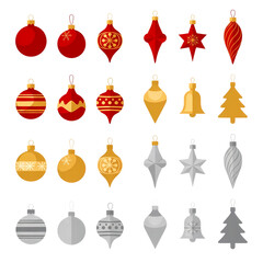 Festive Christmas ornaments collection for holiday decorations