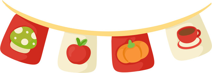 illustration autumn bunting