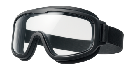 Large protective goggles with scratch-resistant coating and adjustable strap.