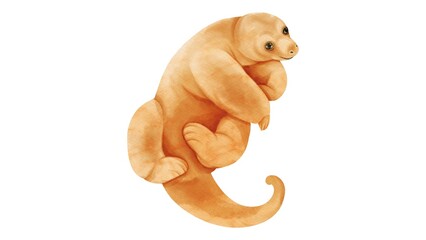 Silky Anteater Watercolor Illustration
