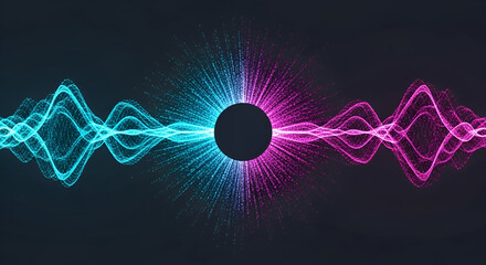 Abstract Sound Waves and Particle Burst audio music