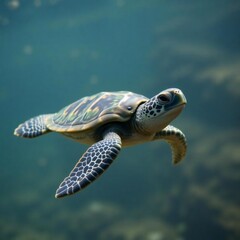 Fototapeta premium sea turtle swimming in the sea