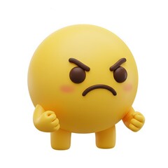 Yellow emoticon with an angry expression, featuring furrowed brows and a frown.