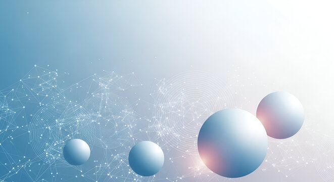 Abstract Futuristic Network and Spheres Background