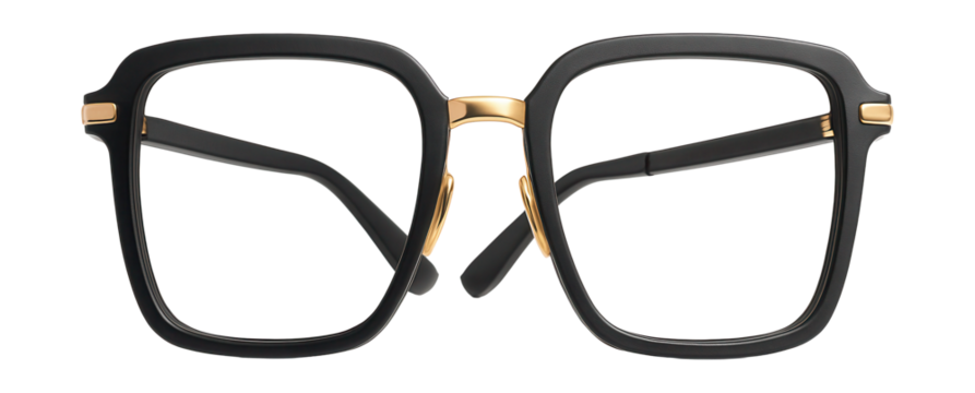Oversized square frames with gold-tone metal details.