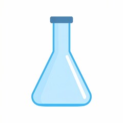 Blue Erlenmeyer Flask Science Lab Equipment Illustration.