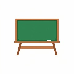 Green Chalkboard on a Wooden Stand with Chalk.