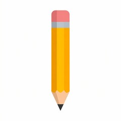 Classic yellow wooden pencil with pink eraser illustration.