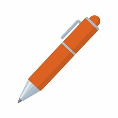 Orange pen illustration for writing and drawing purposes.