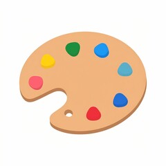 Artists Wooden Palette with Colorful Paint Splashes.