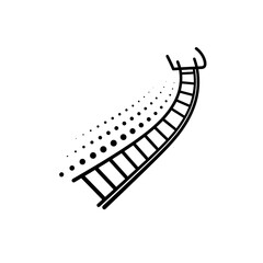 Ascending ladder with success steps, achievement and growth concept