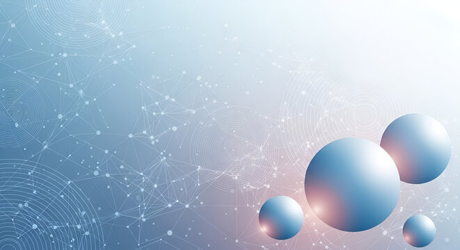 Futuristic Network with Spheres and Light Gradients - Powered by Adobe