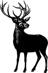 White and black icon deer silhouette 