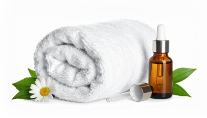 Spa Essential Oil and Rolled Towel with Flower